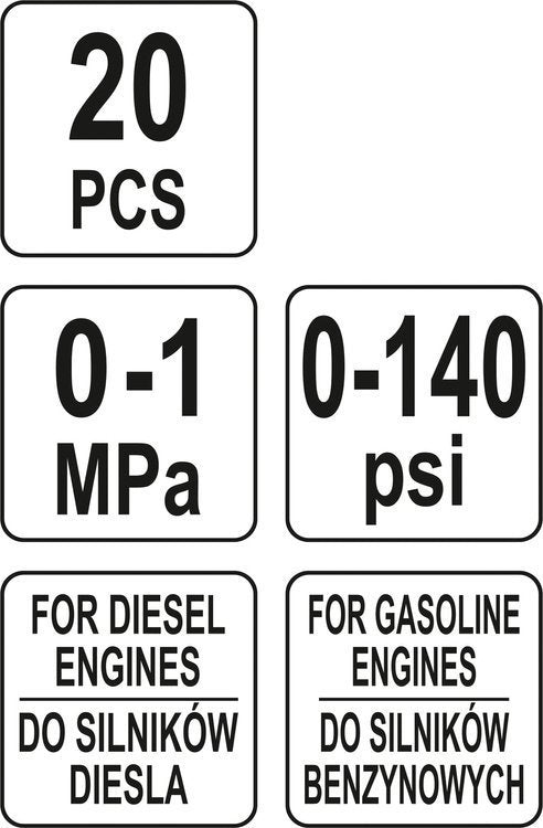 PETROL AND DIESEL PRESSURE SET (YT-73025)