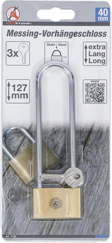 BRASS PADLOCK | EXTRA HIGH SHACKLE | 40 MM (3103)