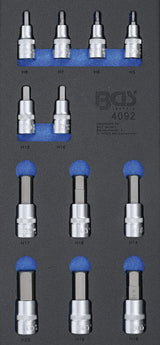TOOL TRAY 1/3: BIT SOCKET SET | INTERNAL HEXAGON | 12.5 MM (1/2") | 12 PCS. (4092)