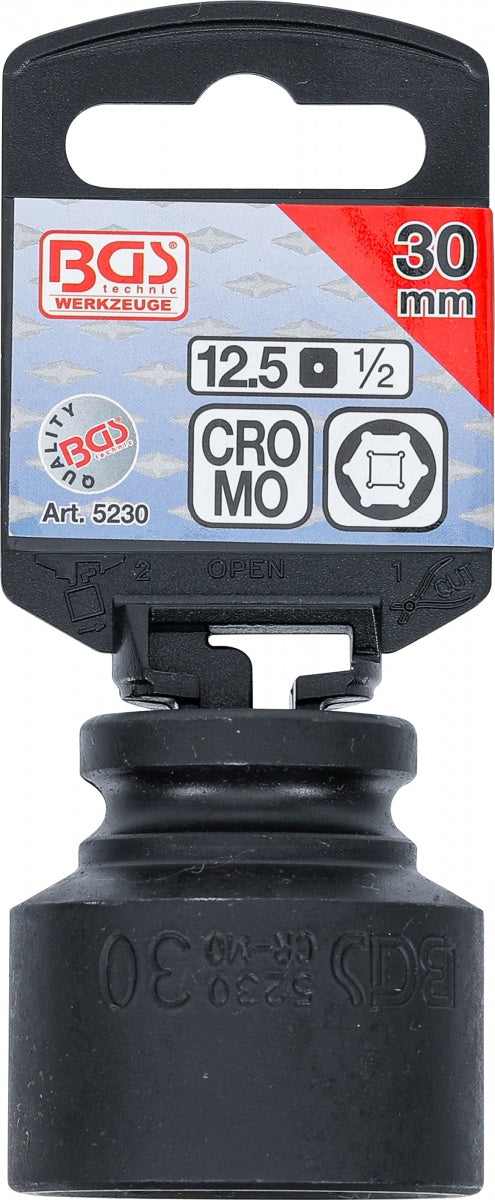 IMPACT SOCKET, HEXAGON | 12.5 MM (1/2") DRIVE | 30 MM (5230)
