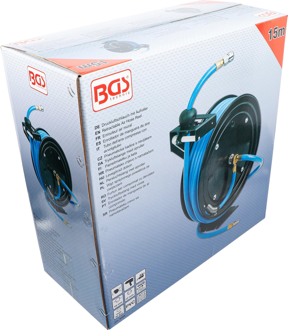RETRACTABLE AIR HOSE REEL | AUTOMATIC | 15 M (8584)
