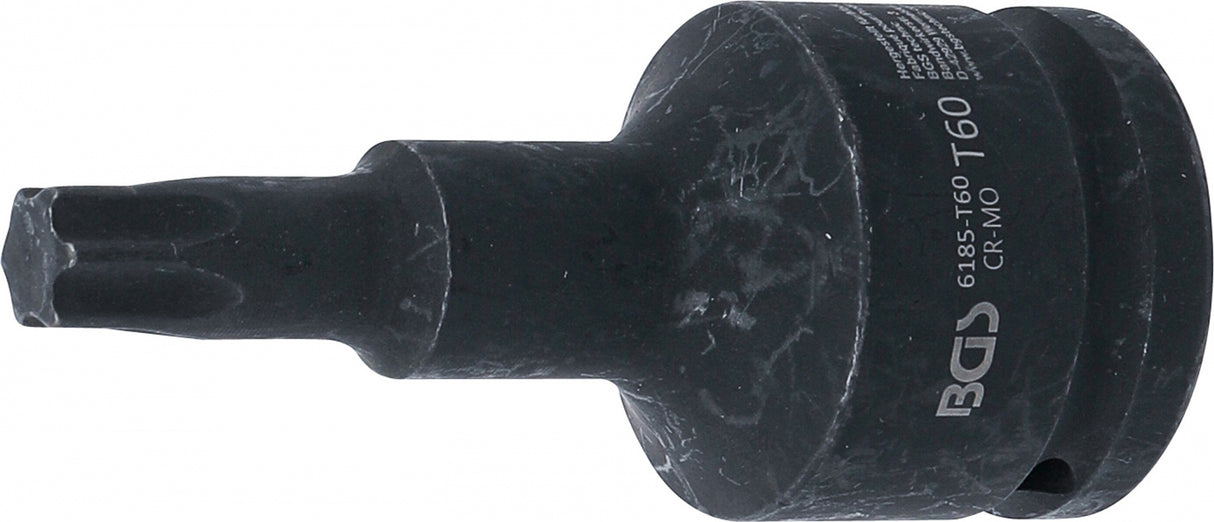 IMPACT BIT SOCKET | LENGTH 100 MM | 20 MM (3/4") DRIVE | T-STAR (FOR TORX) T60 (6185-T60)
