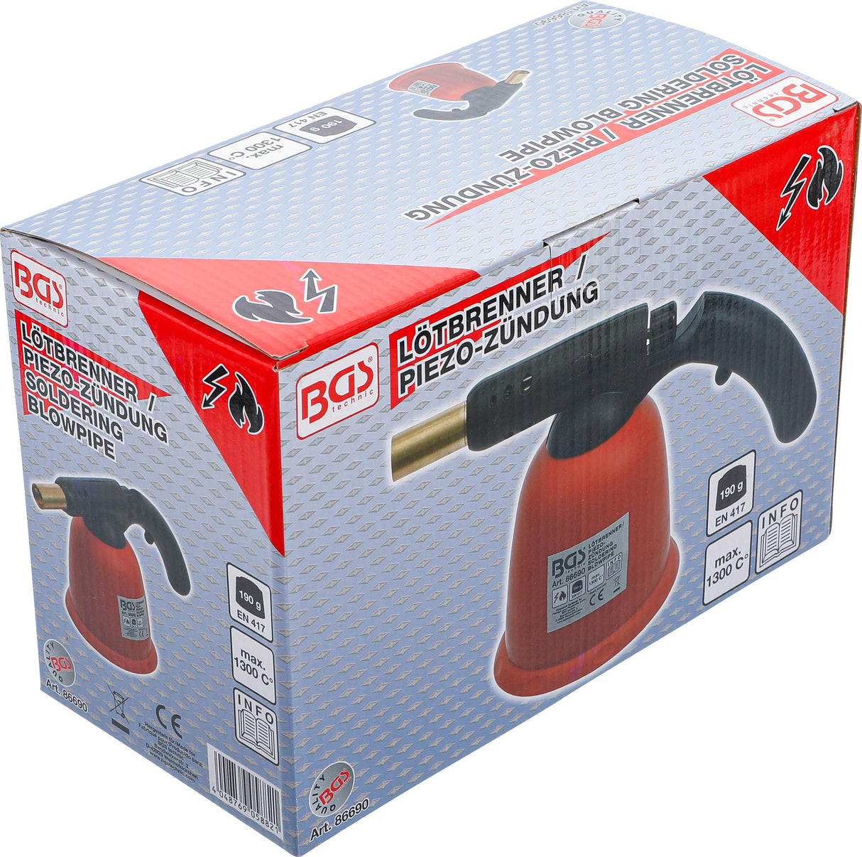 UNIVERSAL CARTRIDGE SOLDERING TORCH | WITH PIEZO IGNITION (86690)