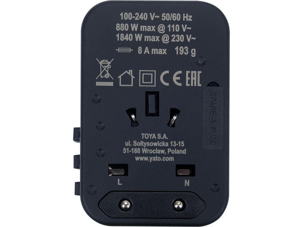 TRAVEL ADAPTER UNIV. USB, USB-C 65W (YT-81303)