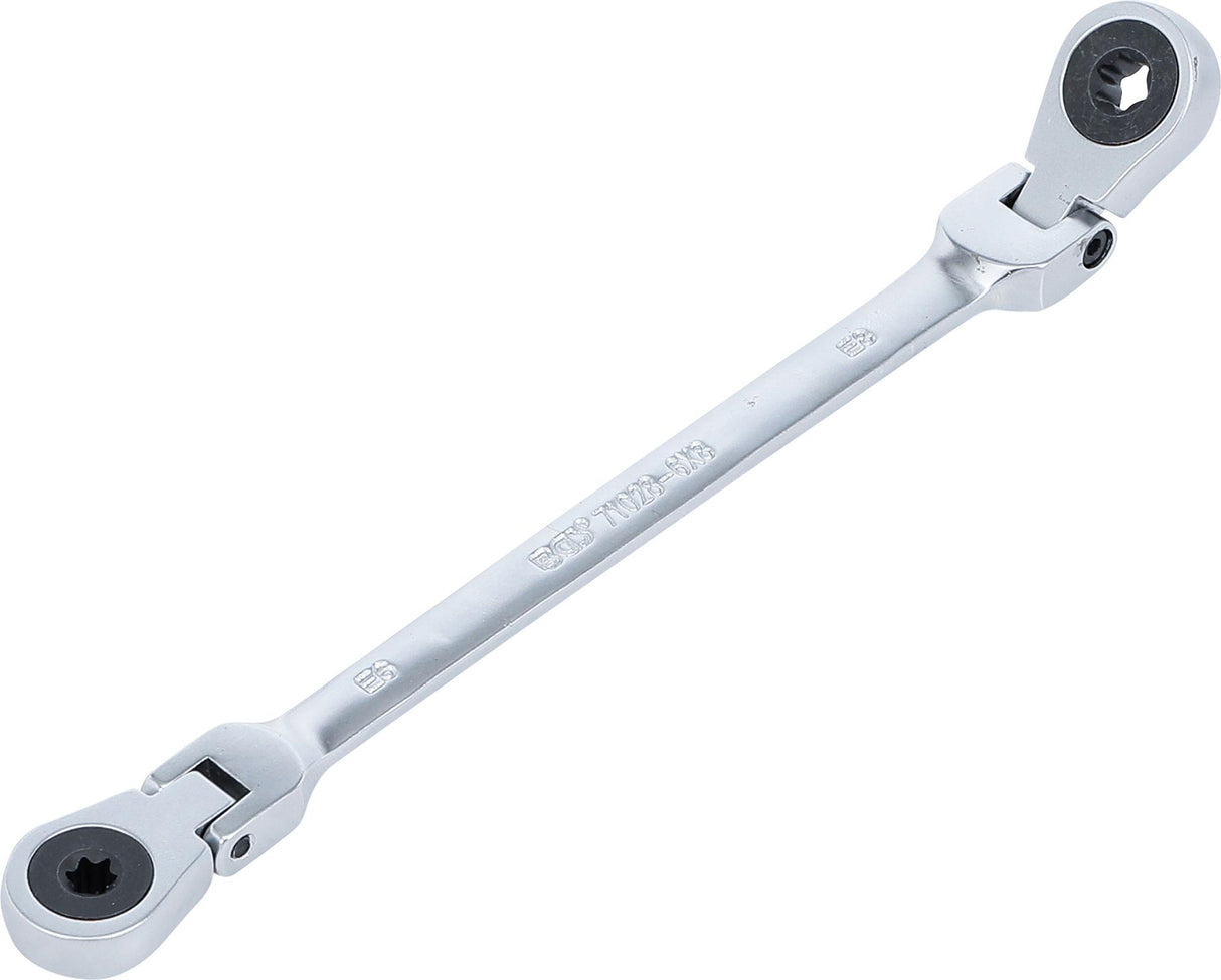 DOUBLE RATCHET RING SPANNER | ADJUSTABLE | WITH E-TYPE RING HEADS | E6 X E8 (71028-6X8)