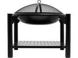 STEEL FIRE PIT W/ LOG STORE 58X58CMX55CM (99914)