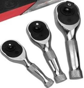 SHORT RATCHET SET | 6.3 MM (1/4") / 10 MM (3/8") / 12.5 MM (1/2") | 3 PCS. (S4129)