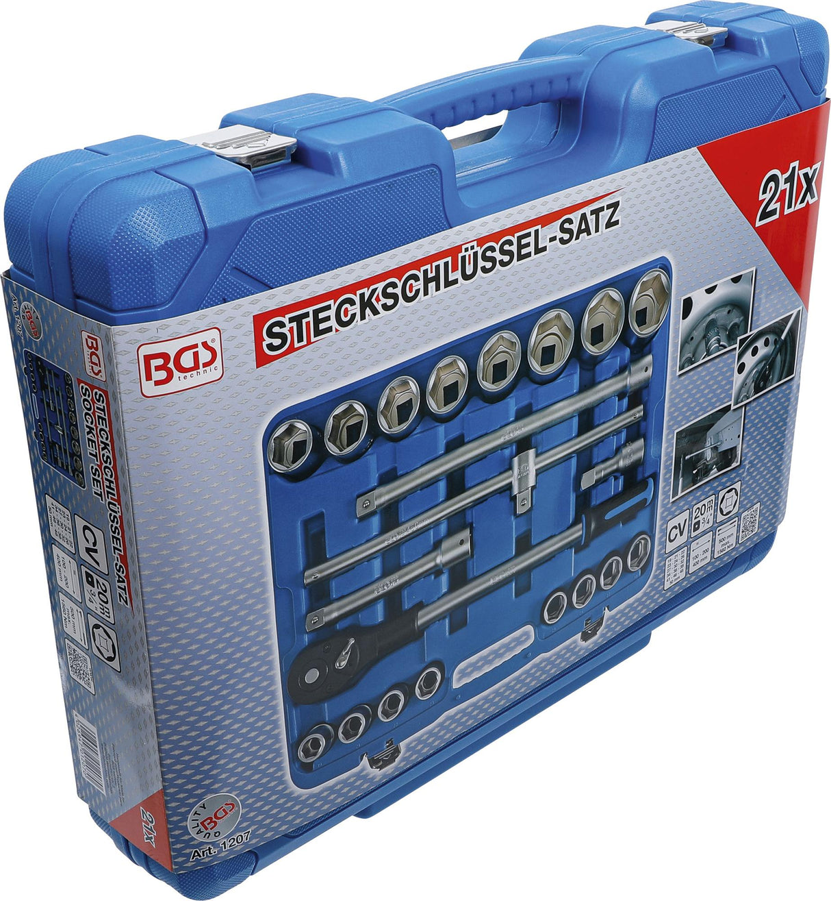 SOCKET SET | 20 MM (3/4") DRIVE | 21 PCS. (1207)