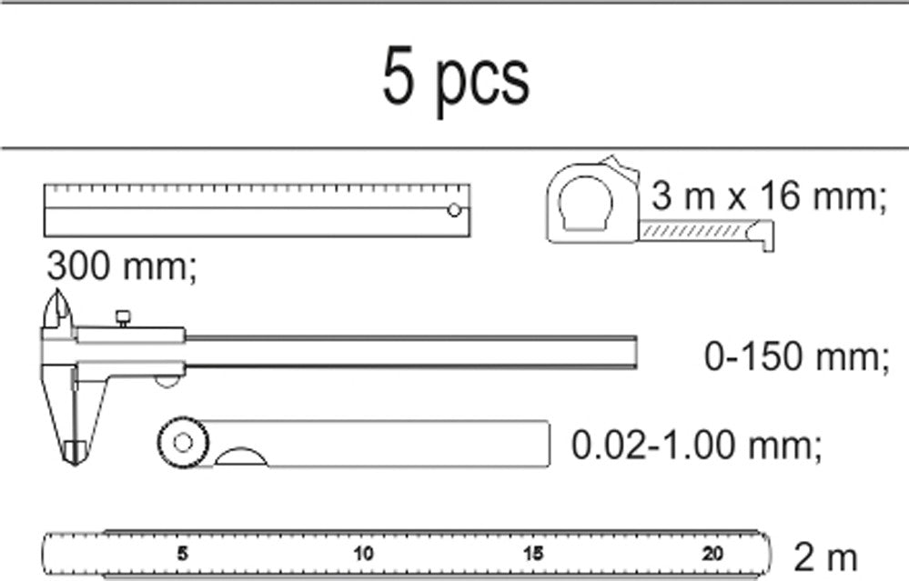 MEASURING TOOLS, 5PCS SET (YT-55474)
