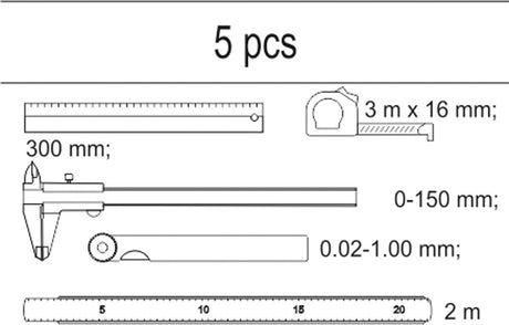 MEASURING TOOLS, 5PCS SET (YT-55474)