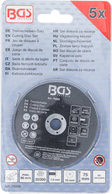 CUTTING DISC SET | FOR STAINLESS STEEL | Ø 75 X 1.0 X 10 MM | 5 PCS. (70998)