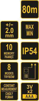 LASER DISTANCE METER 80 M (81794)