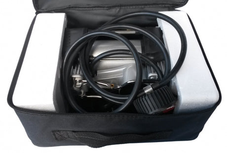 AIR COMPRESSOR 2X30MM CYLINDERS, RUBBER HOSE 12V (BST1023)