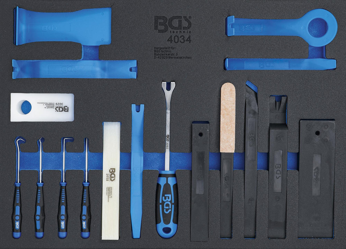 TOOL TRAY 3/3: RELEASE TOOLS, ASSEMBLY WEDGE AND HOOK SET | 17 PCS. (4034)
