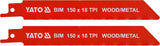 SABRE SAW BLADES 150MM 18TPI 2PCS (YT-33931)