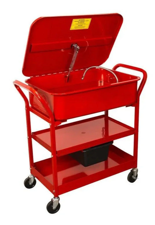 SMALL PARTS WASHER | WHEELS, SHELVES | REMOVABLE TOP | 20 GALLON / 90 L (RPW-20G)