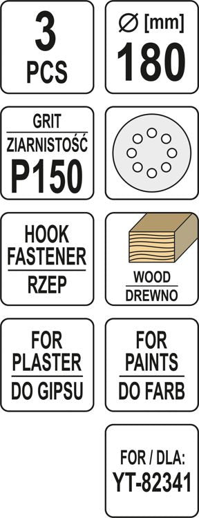 SAND PAPER FOR DRYWALL 180MM P150 (YT-83465)