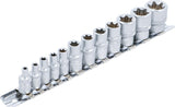 SOCKET SET, E-TYPE | 6.3 MM (1/4") / 10 MM (3/8") DRIVE | E4 - E20 | 12 PCS. (2038)