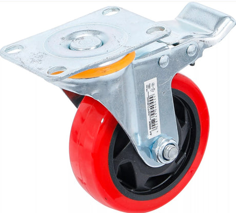 CASTOR WITH BRAKE | RED/BLACK | Ø 100 MM (80664)