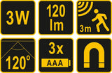 NIGHT LAMP 120LM BODY, LIGHT SENSOR,3AAA (82830)