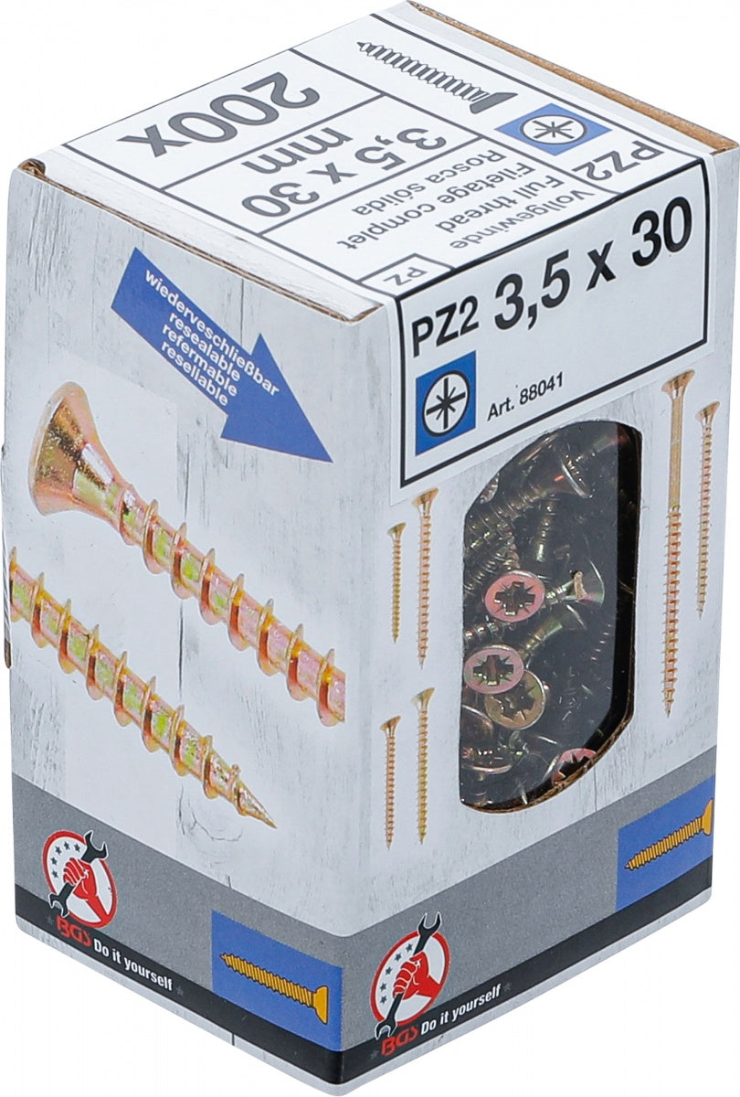 MULTI-PURPOSE SCREWS | CROSS SLOT PZ2 | 3.5 X 30 MM | 200 PCS. (88041)