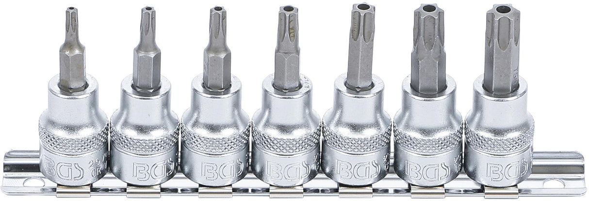BIT SOCKET SET | 10 MM (3/8") DRIVE | T-STAR TAMPERPROOF (FOR TORX) T15 - T50 | 7 PCS. (9341)