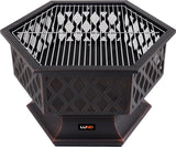 GARDEN STEEL FIRE PIT WITH GRILL 70X60CM (99703)