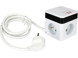 POWER CORD/EXTENSION CORD WITH GROUND IN CUBE SHAPE | 5 SOCKETS + USB | 1.0 MM2 | 1.4 M (72480)