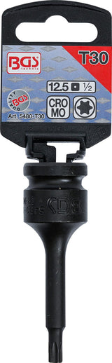 IMPACT BIT SOCKET | LENGTH 75 MM | 12.5 MM (1/2") DRIVE | T-STAR (FOR TORX) T30 (5480-T30)