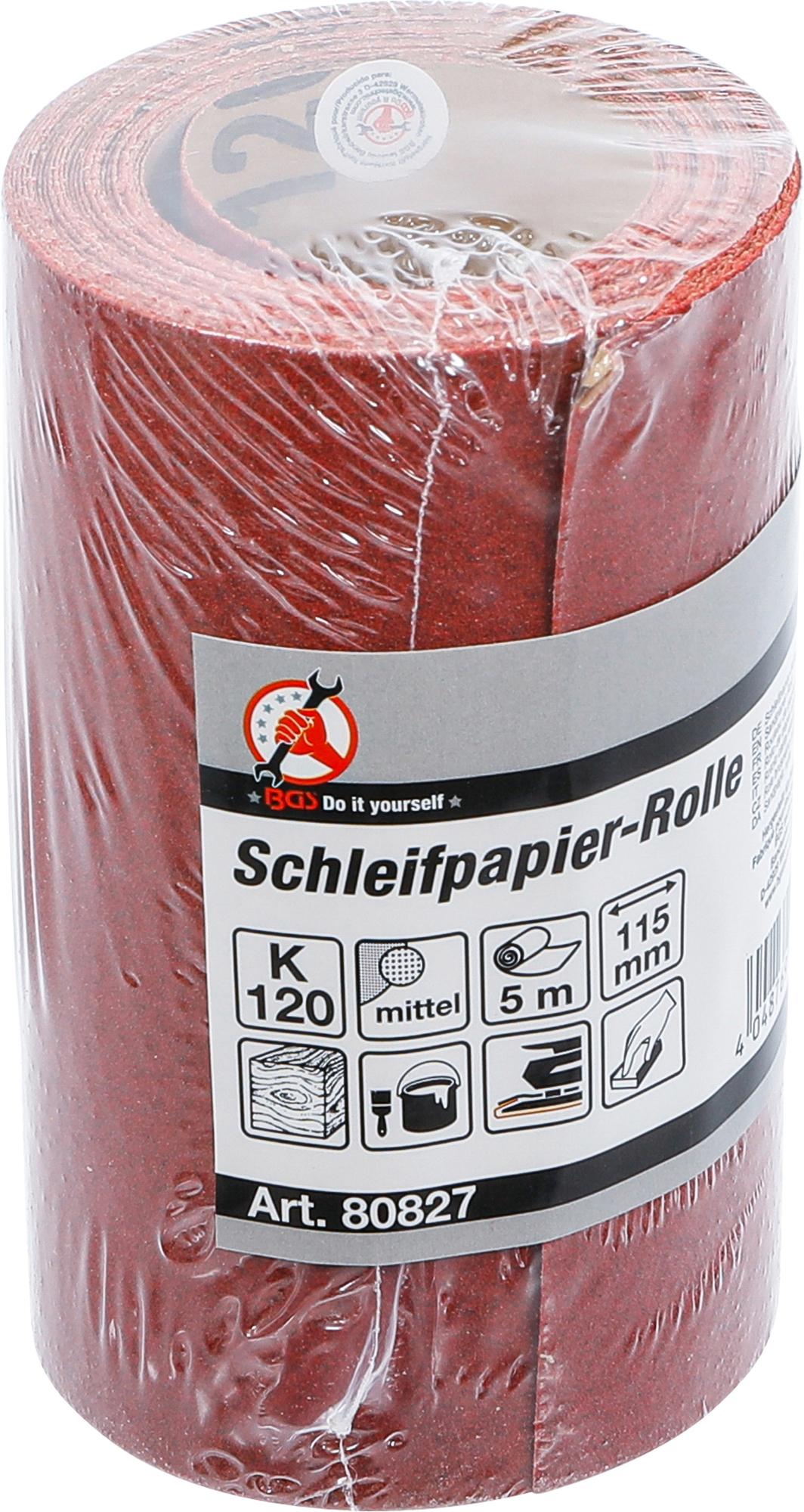 ABRASIVE PAPER ROLL | 115 MM X 5M | GRAIN SIZE 120 (80827)