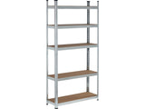 GALVANIZED STORAGE RACK | 5 SHELVES | HDF BOARDS | 180 X 90 X 30 CM (78483)