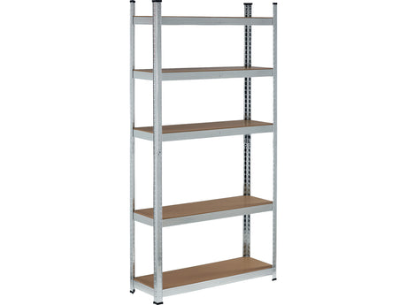 GALVANIZED STORAGE RACK | 5 SHELVES | HDF BOARDS | 180 X 90 X 30 CM (78483)