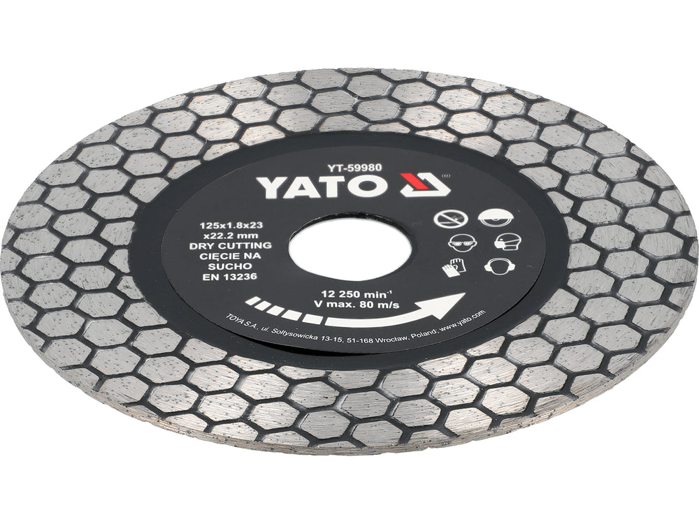 DIAMOND BLADE FOR CUTTING HARDEST TILES AND GRANITE 125X23X22.23MM (YT-59980)