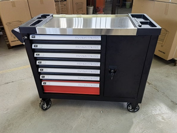 TOOL CABINET ON CASTERS XXL MAX | WITH TOOLS | 7 DRAWERS / 1 DOOR | 298 TOOLS (H70078)