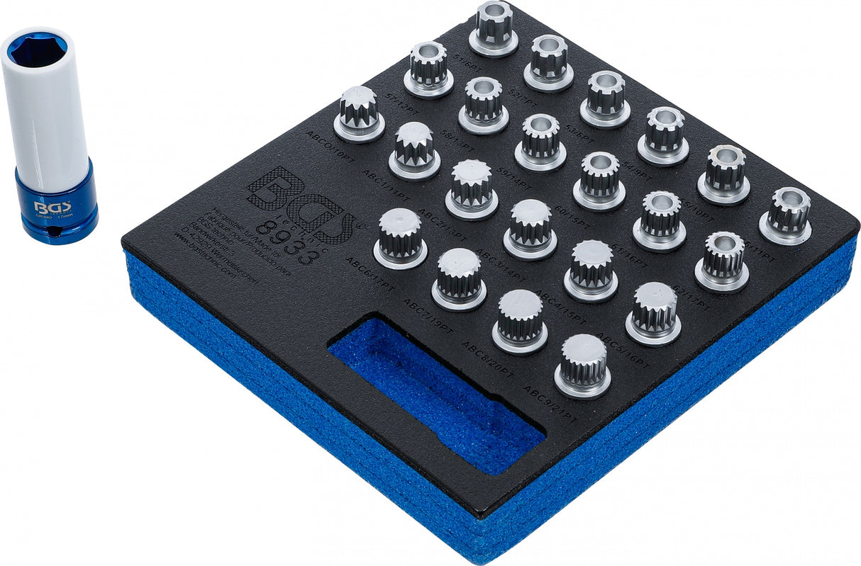 TOOL TRAY 1/6: RIM LOCK SOCKET SET FOR VAG | 23 PCS. (8933)