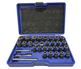 SPECIAL SOCKET SET / SCREW EXTRACTORS | 6.3 MM (1/4") / 10 MM (3/8") | 32 PCS. (SK201619)