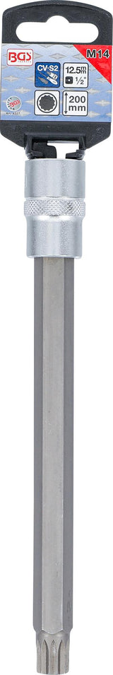 BIT SOCKET | LENGTH 200 MM | 12.5 MM (1/2") DRIVE | SPLINE (FOR XZN) | M14 (4337)