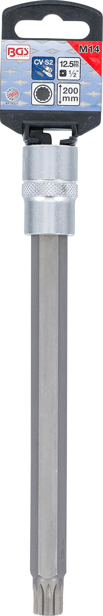 Ruuvikärki puristettu hylyyn | pituus 200 mm | 12,5 mm (1/2") | Spline (XZN) | M14 (4337)