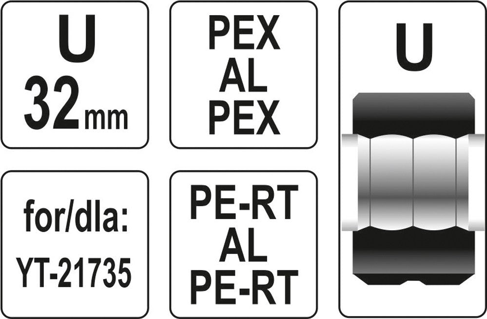 SPARE DIES FOR YT-21735 TYPE U 32MM (YT-21743)
