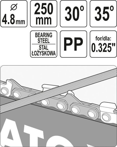 CHAIN SAW FILE WITH GUIDE 4.8MM (YT-85037)
