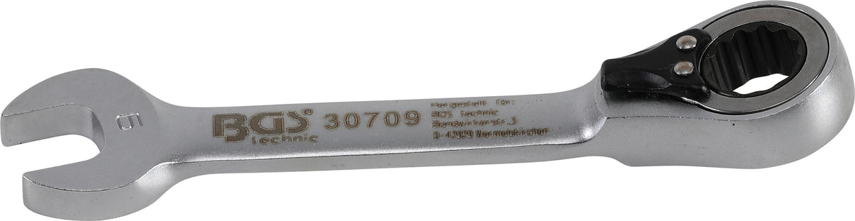 RATCHET COMBINATION WRENCH | SHORT | REVERSIBLE | 9 MM (30709)