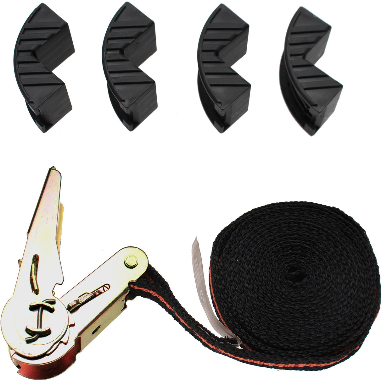 RATCHET TIE DOWN STRAP | WITH 4 PROTECTIVE JAWS | 5 M X 25 MM (3554)