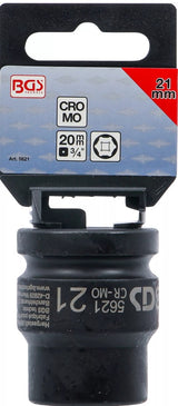 IMPACT SOCKET, HEXAGON | 20 MM (3/4") DRIVE | 21 MM (5621)