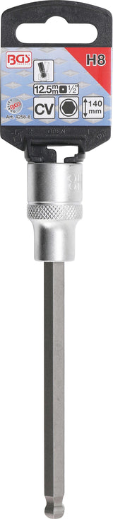 BIT SOCKET | LENGTH 140 MM | 12.5 MM (1/2") DRIVE | INTERNAL HEXAGON WITH BALL HEAD 8 MM (4258-8)