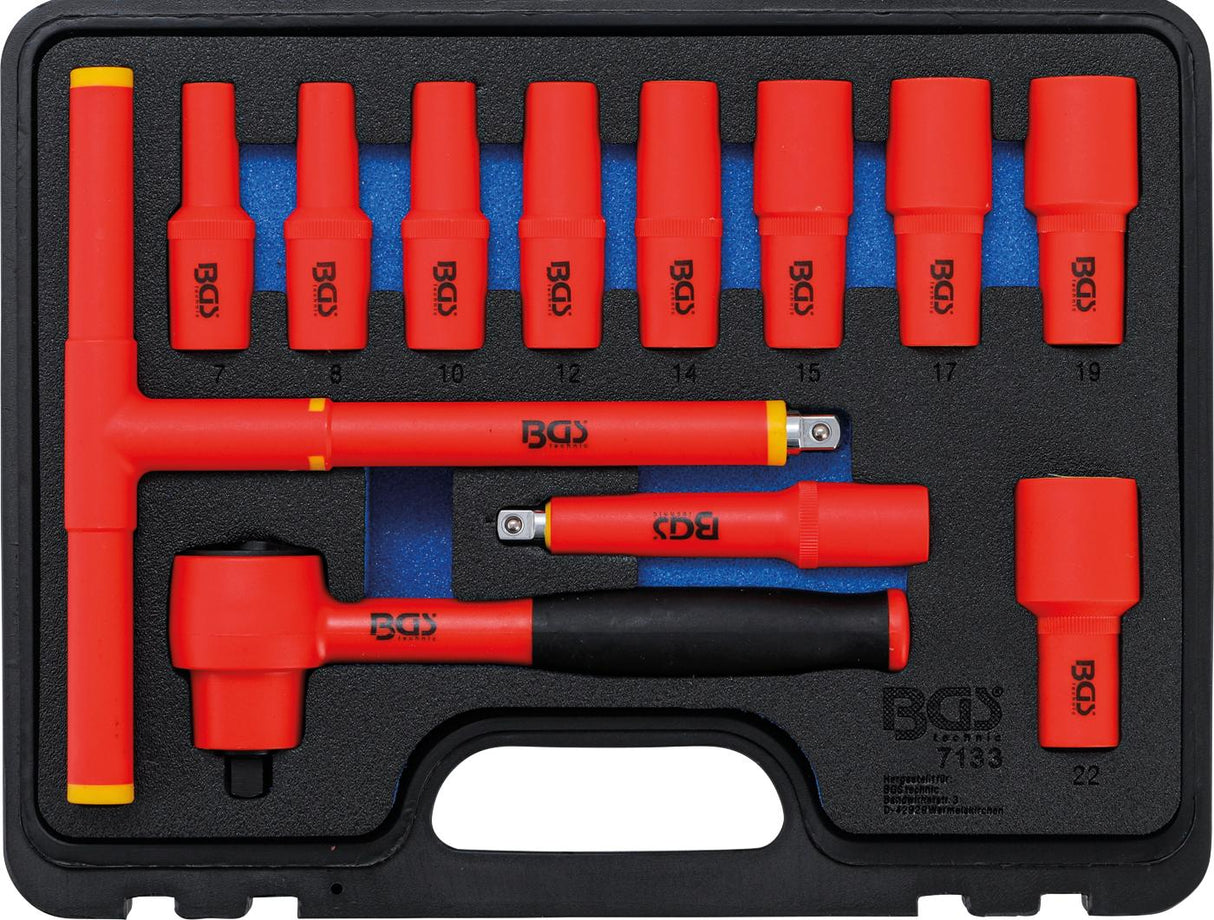 VDE SOCKET SET | 10 MM (3/8") DRIVE | 7 - 22 MM | 12 PCS. (7133)