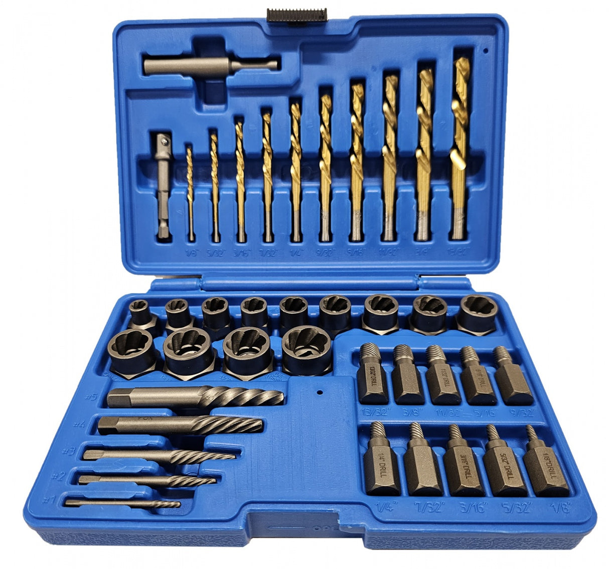 BOLT AND NUT EXTRACTOR SET WITH DRILL BIT SET | 40 PCS. (BSE40S)