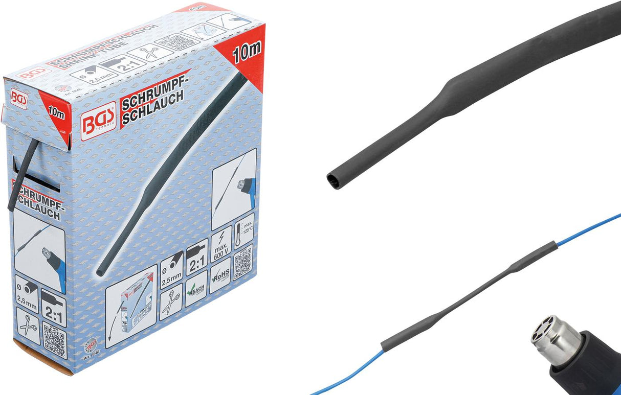 SHRINK TUBE BOX | BLACK | Ø 2.5 MM | 10 M (6846)