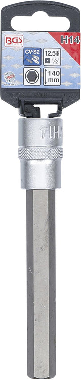 BIT SOCKET | LENGTH 140 MM | 12.5 MM (1/2") DRIVE | INTERNAL HEXAGON 14 MM (4274)