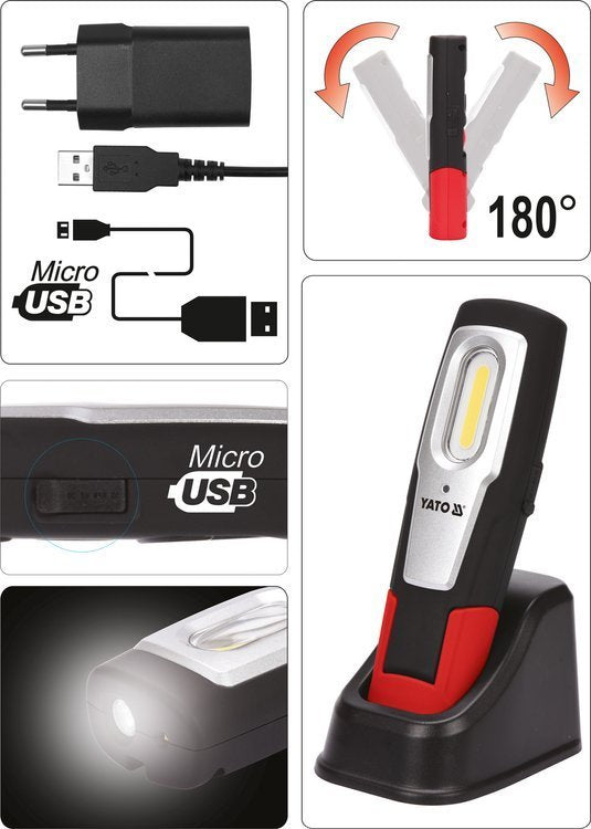 WORKSHOP LAMP 6W COB, 600LM + 250LM (YT-08558)