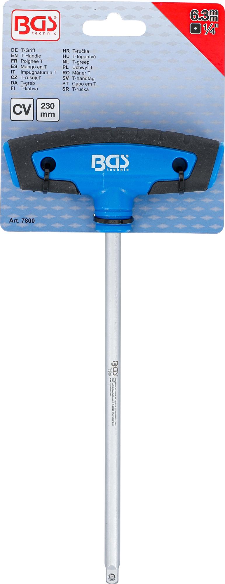 T-HANDLE | EXTERNAL SQUARE 6.3 MM (1/4") | 230 MM (7800)